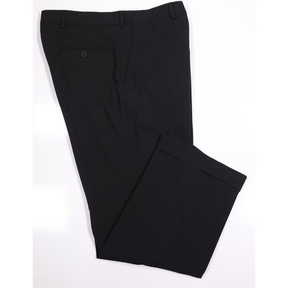 Ted Baker Mens Black Flat Front Wool Dress Pants Trousers 34x29 - Picture 1 of 7